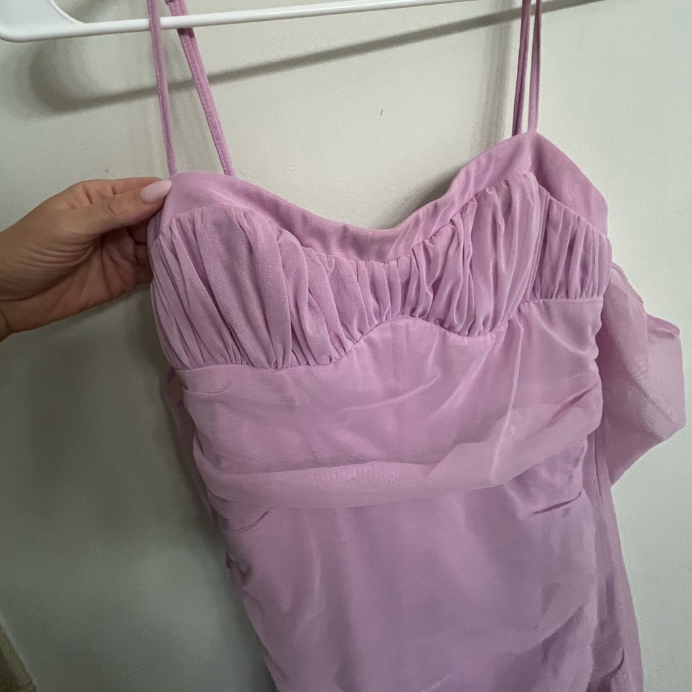Oh Polly Honor Off The Shoulder Mini Dress in pink. - Picture 6 of 10